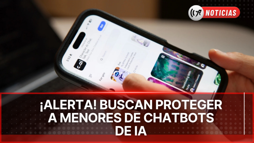 Persona usando en un teléfono celular una aplicación de chatbot de inteligencia artificial.