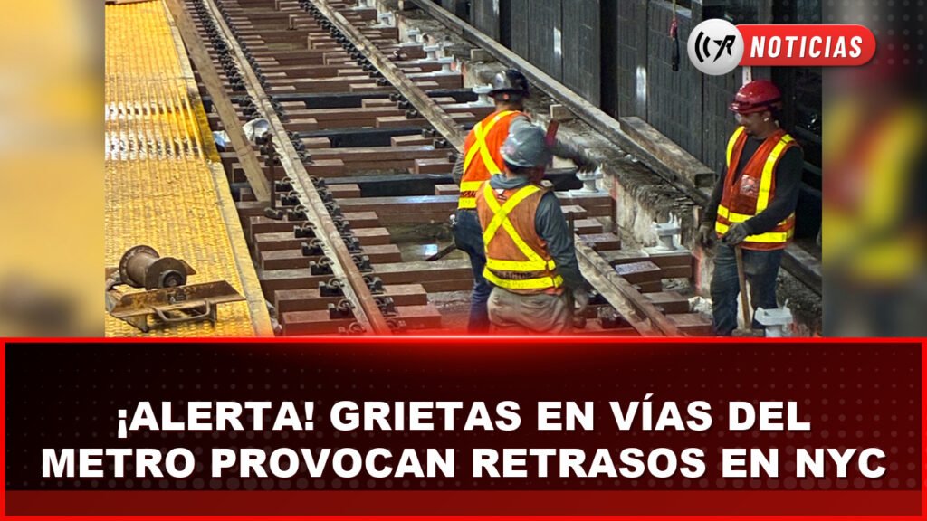 Trabajos de reparación en las vías del metro de la ciudad de Nueva York tras hallazgo de grietas.