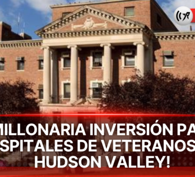 Hudson Valley VA recibe $1.45 millones para mejoras Fachada del hospital de veteranos en Montrose con titular sobre inversión federal.