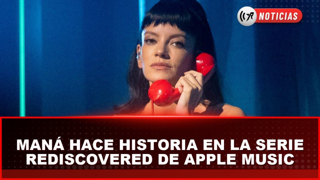 Integrantes de la banda Maná durante su sesión en los estudios de Apple Music.