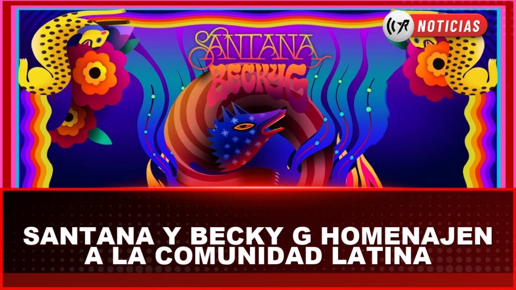 Santana y Becky G estrenan “Mi Gran Amor”, un homenaje a la resiliencia latina Carlos Santana tocando la guitarra junto a la cantante Becky G durante el videoclip de Mi Gran Amor.