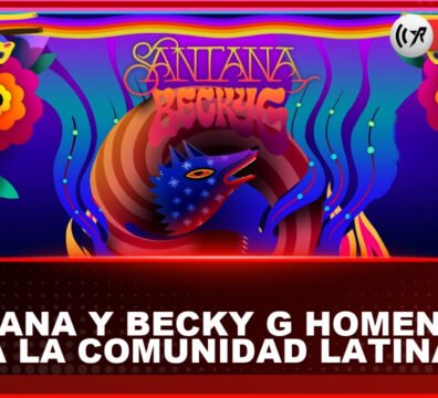 Santana y Becky G estrenan “Mi Gran Amor”, un homenaje a la resiliencia latina Carlos Santana tocando la guitarra junto a la cantante Becky G durante el videoclip de Mi Gran Amor.