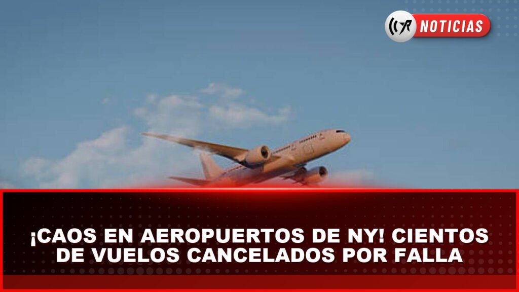 Cancelan cientos de vuelos en aeropuertos de Nueva York tras falla en sistema de comunicaciones por corte de fibra óptica Pantallas de horarios de vuelos cancelados y aviones en pista de un aeropuerto de Nueva York.