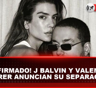 El cantante colombiano J Balvin y la modelo argentina Valentina Ferrer en un evento público.