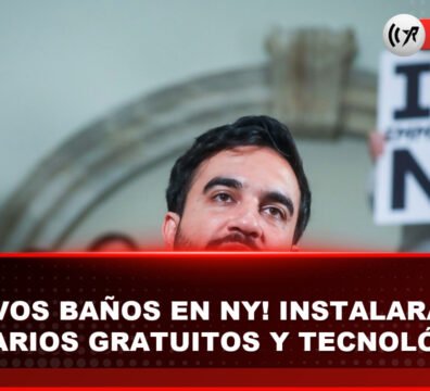 Módulo moderno de baño público autónomo instalado en un espacio público de Nueva York